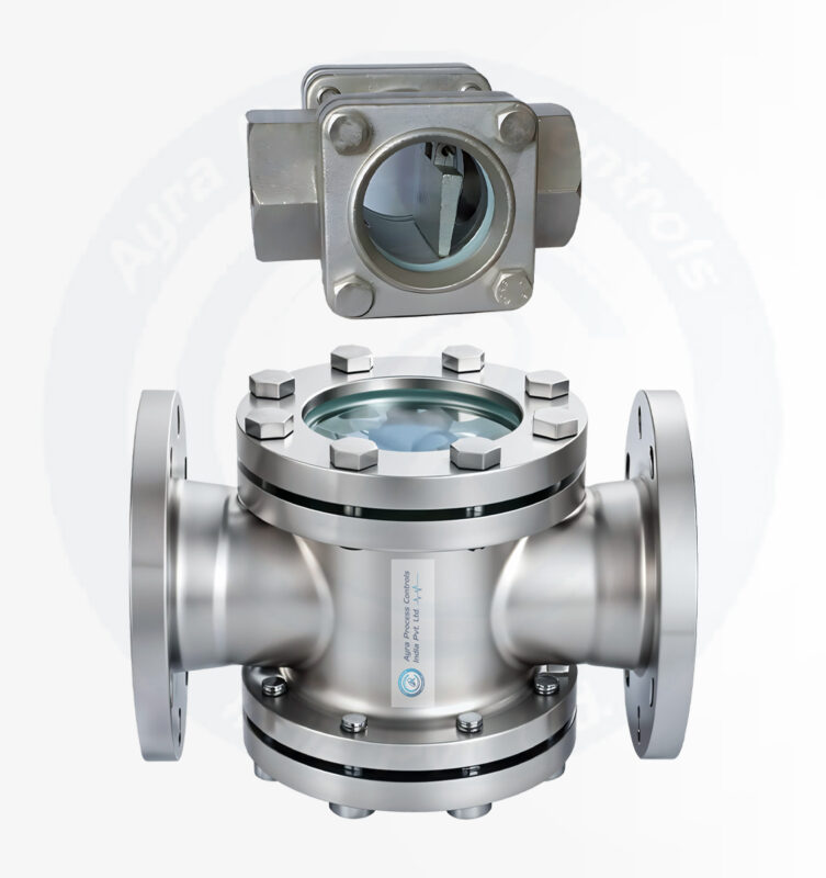 Double Window Sight Glass With Flapper