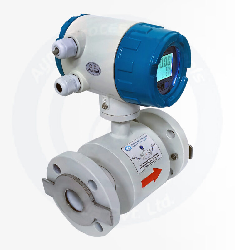 Electromagnetic Flow Meter With Field Mounted Flow Rate Indicator, Totalizer & 4-20 mA OutPut